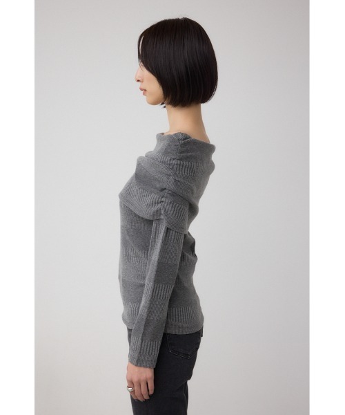 AZUL by moussy（アズールバイマウジー）の「オフショルダーロングスリーブカットトップス（Tシャツ/カットソー・レディース・ブラック/チャコールグレー/アイボリー・SMALL/MEDIUM）」の13枚目の写真