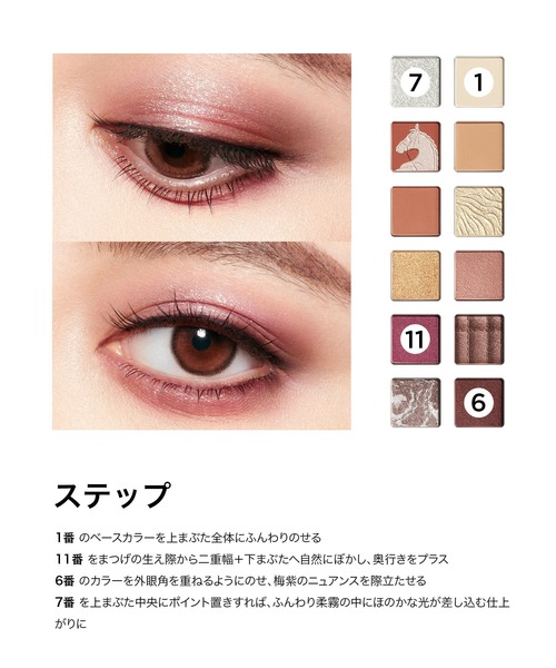 エクスプローラ 12色動物アイシャドウパレット 【オータムチェスナット