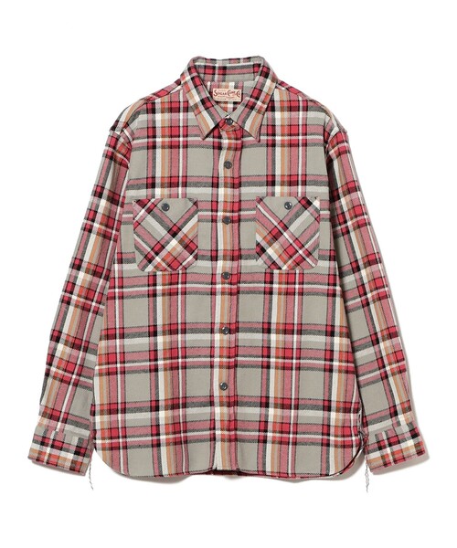 SUGAR CANE(シュガーケーン)の「SUGAR CANE / ツイル チェック ワーク シャツ(シャツ/ブラウス・レディース・グレー・MEDIUM)」の4枚目の写真