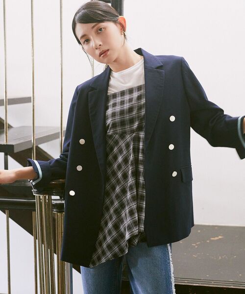 earth music&ecology（アースミュージックアンドエコロジー）の「イレヘムチェックキャミチュニック（チュニック・レディース・ブラック系その他3/ブラウン系その他4・FREE）」の17枚目の写真