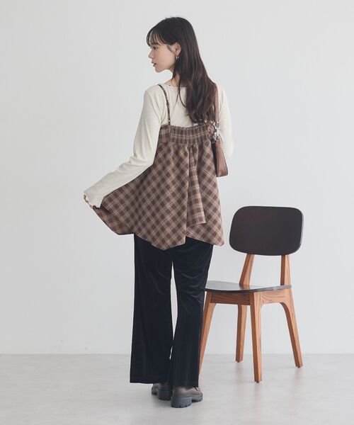 earth music&ecology（アースミュージックアンドエコロジー）の「イレヘムチェックキャミチュニック（チュニック・レディース・ブラック系その他3/ブラウン系その他4・FREE）」の10枚目の写真