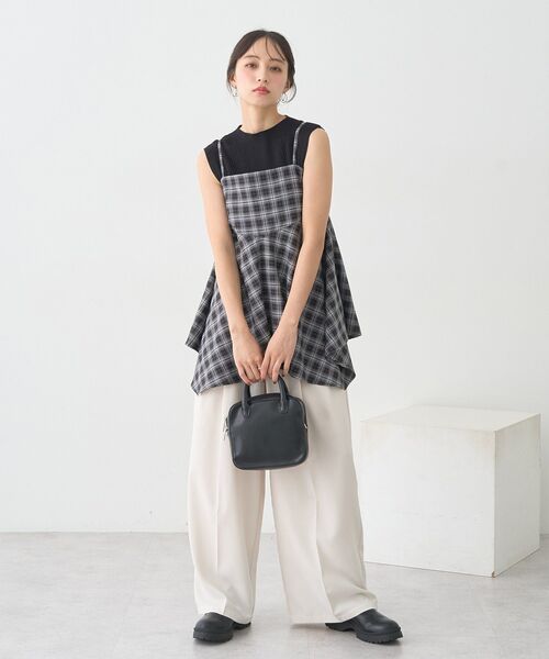 earth music&ecology（アースミュージックアンドエコロジー）の「イレヘムチェックキャミチュニック（チュニック・レディース・ブラック系その他3/ブラウン系その他4・FREE）」の20枚目の写真