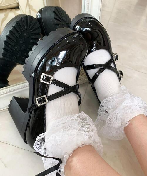 cs T&P(シーエスティーアンドピー)の「厚底キラキラダブルストラップパンプス(パンプス・レディース・ブラック系1/アイボリー系1/レッド系3/ダークブラウン系1・LL/L/M/S)」の18枚目の写真