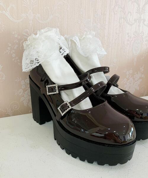 cs T&P(シーエスティーアンドピー)の「厚底キラキラダブルストラップパンプス(パンプス・レディース・ブラック系1/アイボリー系1/レッド系3/ダークブラウン系1・LL/L/M/S)」の20枚目の写真
