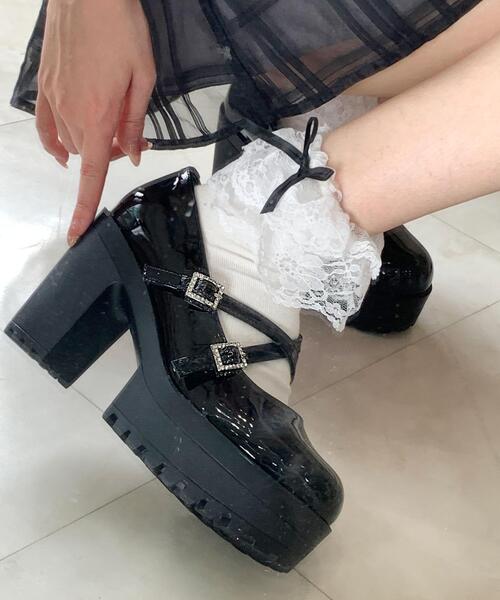 cs T&P(シーエスティーアンドピー)の「厚底キラキラダブルストラップパンプス(パンプス・レディース・ブラック系1/アイボリー系1/レッド系3/ダークブラウン系1・LL/L/M/S)」の22枚目の写真