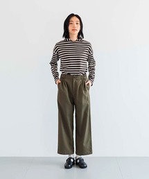 コットンウールツイルのタックパンツ