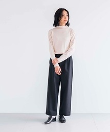 コットンウールツイルのタックパンツ
