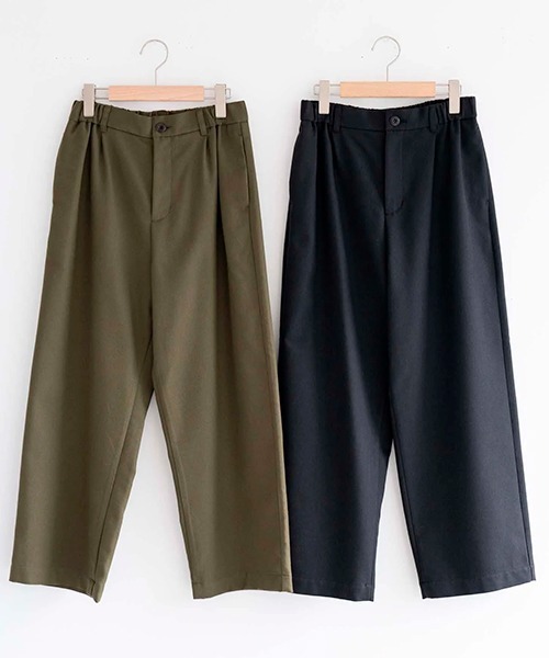 D(ディー)の「コットンウールツイルのタックパンツ(その他パンツ・レディース・ブラック/カーキ・MEDIUM)」の11枚目の写真