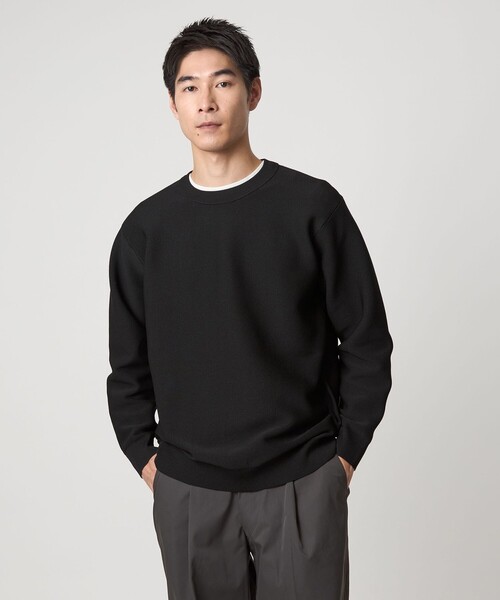 green label relaxing（グリーンレーベルリラクシング）の「【WEB限定】ガータークルー ニット（ニット/セーター・メンズ・ブラック/ワイン/ライトグレー・XL/L/S/M）」の2枚目の写真