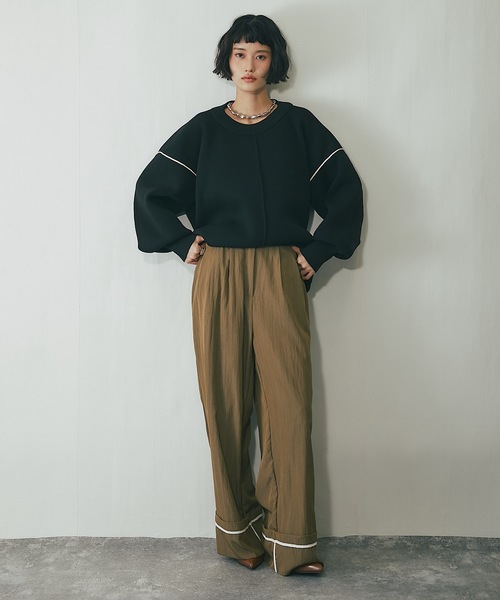 2024美品✨ セオリー Aライン プルオーバー ダンボール ニット 洗える S ANOTHER S（アナザーエス）の「ダンボールニットコクーンラインプル