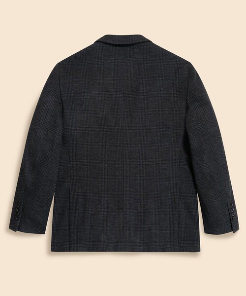 セール】ウール ニット グレンチェック シングル2釦ジャケット
