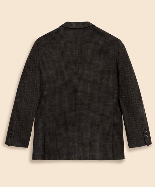 セール】ウール ニット グレンチェック シングル2釦ジャケット