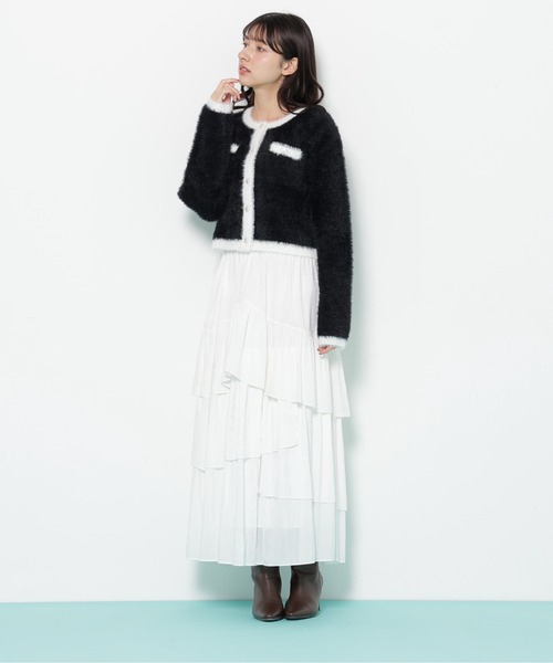 JILL by JILL STUART(ジルバイジルスチュアート)の「◇スパンコールフェザーニットジャケット(ニット/セーター・レディース・ピンク/ブラウン/グレー/ブラック系その他・FREE)」の20枚目の写真