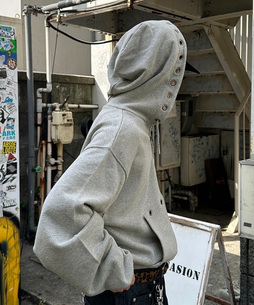 ASSORTED SUN FADED GROMMET ZIP HOODIE／アソートサンフェード加工