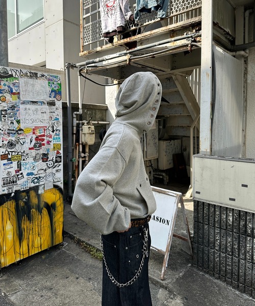 ASSORTED SUN FADED GROMMET ZIP HOODIE／アソートサンフェード加工