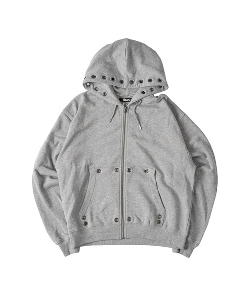 ASSORTED SUN FADED GROMMET ZIP HOODIE／アソートサンフェード加工