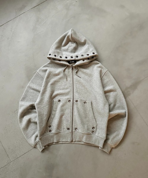 ASSORTED SUN FADED GROMMET ZIP HOODIE／アソートサンフェード加工