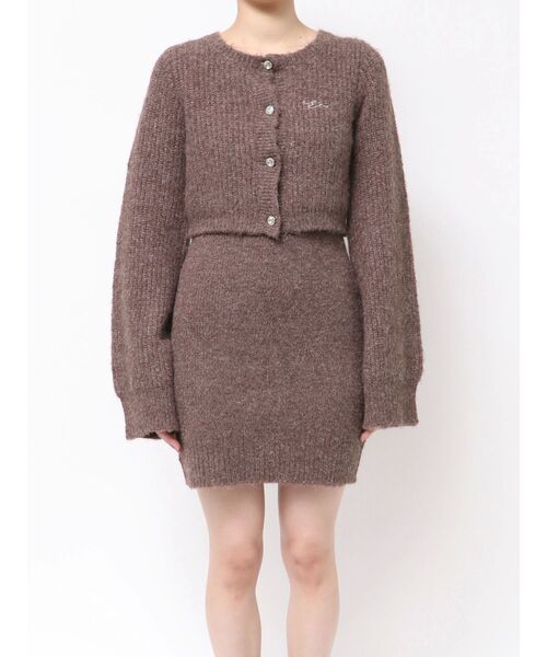 EVRIS（エヴリス）の「ワンポイントアンサンブルニットワンピース（ワンピース・レディース・ブラック/グリーン/ブラウン・FREE）」の7枚目の写真