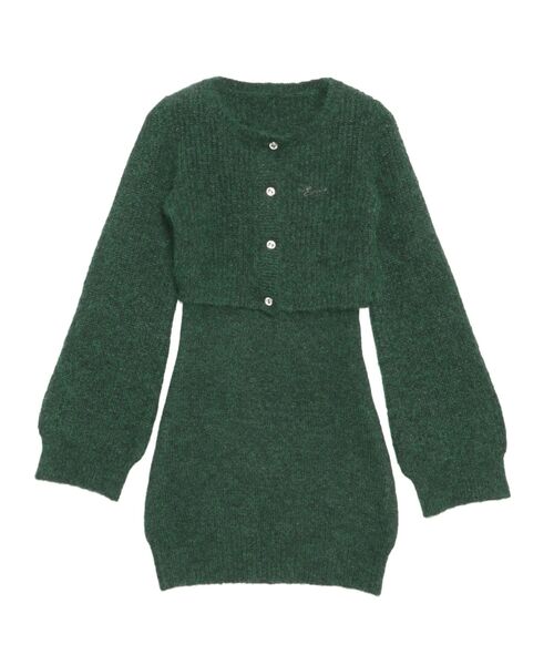 EVRIS（エヴリス）の「ワンポイントアンサンブルニットワンピース（ワンピース・レディース・ブラック/グリーン/ブラウン・FREE）」の21枚目の写真