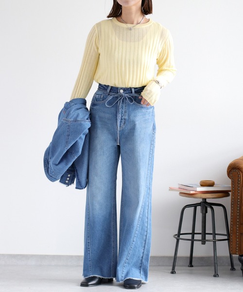 cepo(セポ)の「〈セットアップ対応〉バギーフレアーデニムパンツ(デニムパンツ・レディース・ブルー系2/ブルー系1・S/M/L)」の6枚目の写真