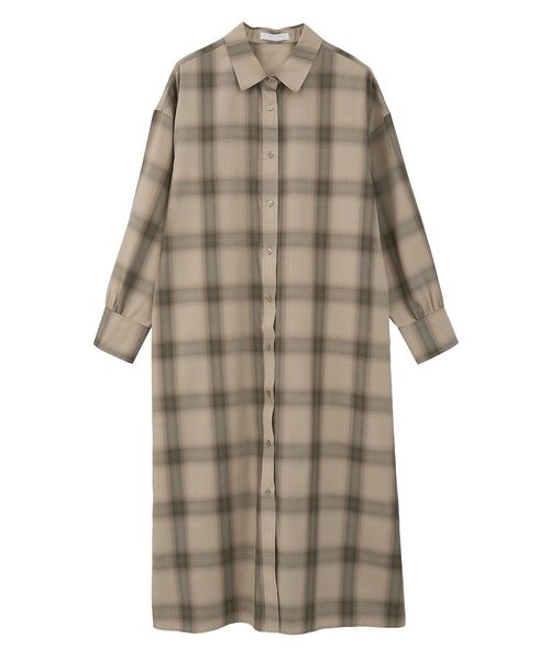 Green　Parks（グリーンパークス）の「ロングシャツワンピース（シャツワンピース・レディース・ベージュ系その他4/ブラック/ブラック系その他3・FREE）」の18枚目の写真