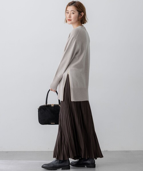 23区(ニジュウサンク)の「【洗える】クラッシュ プリーツ ジョーゼット スカート(スカート・レディース・ダークブラウン系/ベージュ系・40/38/36)」の10枚目の写真