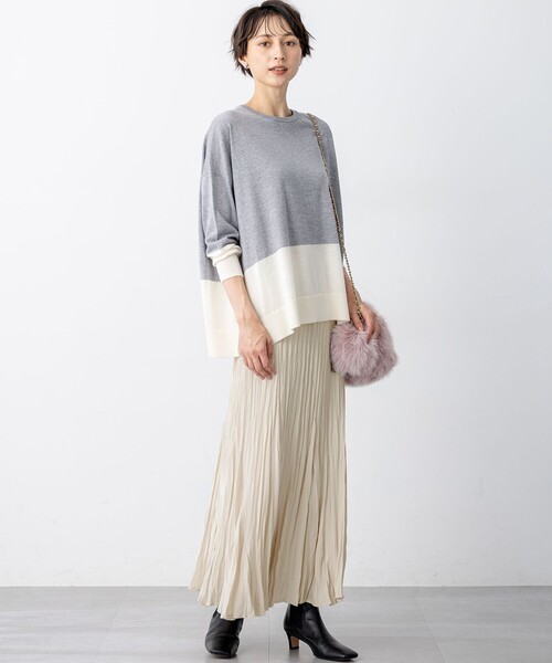 23区(ニジュウサンク)の「【洗える】クラッシュ プリーツ ジョーゼット スカート(スカート・レディース・ダークブラウン系/ベージュ系・40/38/36)」の18枚目の写真