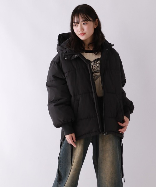 repipi armario（レピピ アルマリオ）の「【保温・軽量】エアサーマルフードブルゾン（ブルゾン・キッズ・アイボリー/ブラック/その他・SMALL/MEDIUM/LARGE）」の4枚目の写真