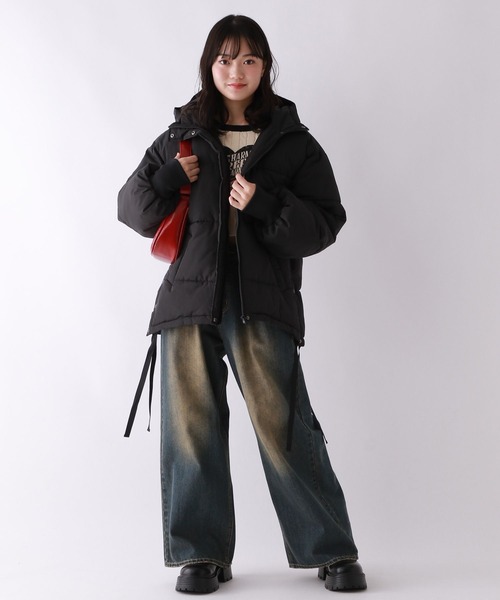 repipi armario（レピピ アルマリオ）の「【保温・軽量】エアサーマルフードブルゾン（ブルゾン・キッズ・アイボリー/ブラック/その他・SMALL/MEDIUM/LARGE）」の9枚目の写真