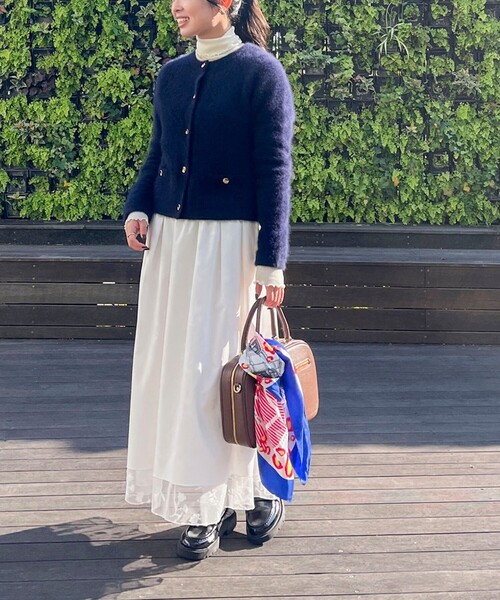 NOLLEY’S（ノーリーズ）の「ウォッシャブルチュール刺繍リバーシブルギャザースカート（スカート・レディース・ホワイト/ブラック・38/36）」の12枚目の写真