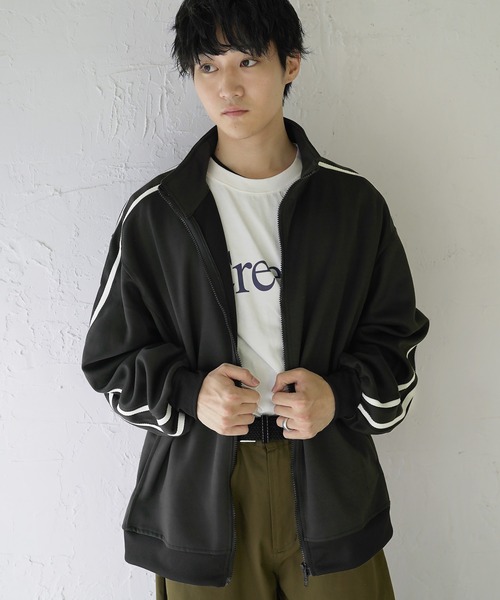 Beno（ビーノ）の「ライントラックジャケット（ブルゾン・メンズ・オートミール/ブラック・MEDIUM/LARGE/X-LARGE）」の3枚目の写真