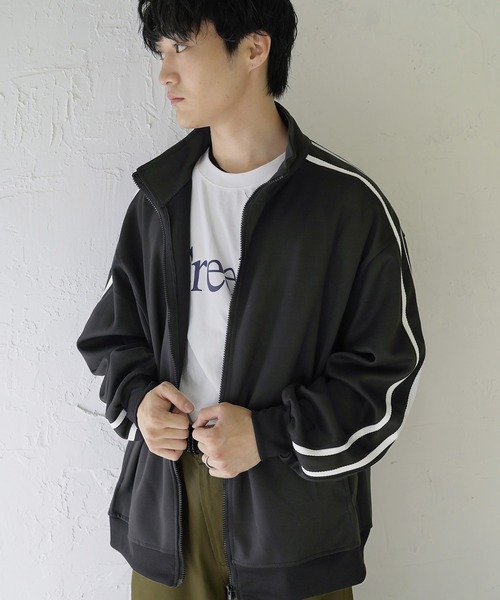 Beno（ビーノ）の「ライントラックジャケット（ブルゾン・メンズ・オートミール/ブラック・MEDIUM/LARGE/X-LARGE）」の5枚目の写真