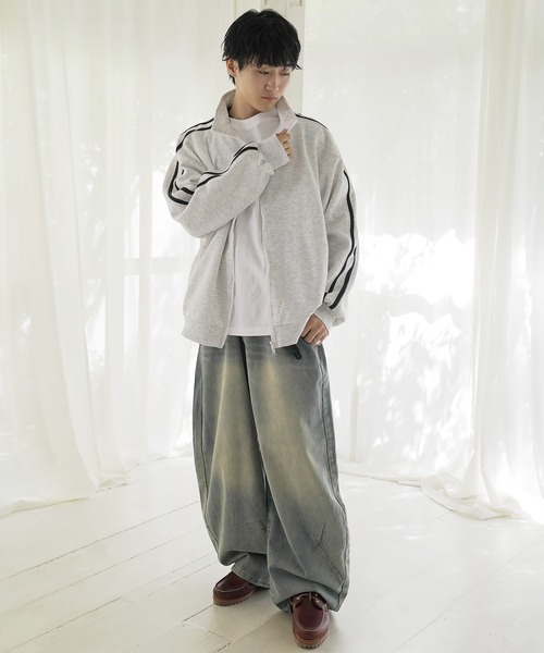 Beno（ビーノ）の「ライントラックジャケット（ブルゾン・メンズ・オートミール/ブラック・MEDIUM/LARGE/X-LARGE）」の9枚目の写真