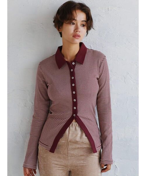 FIKA.(フィーカ)の「Prib Cardigan(カーディガン/ボレロ・レディース・グレー系/アイボリー/ブラウン/ワインレッド/エンジ・FREE)」の2枚目の写真