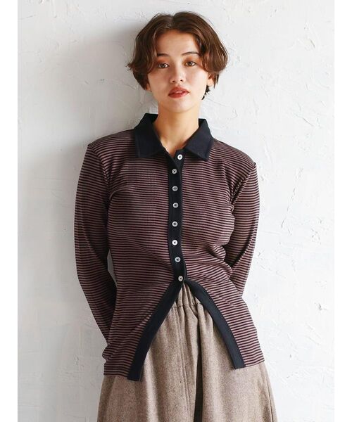 FIKA.(フィーカ)の「Prib Cardigan(カーディガン/ボレロ・レディース・グレー系/アイボリー/ブラウン/ワインレッド/エンジ・FREE)」の4枚目の写真
