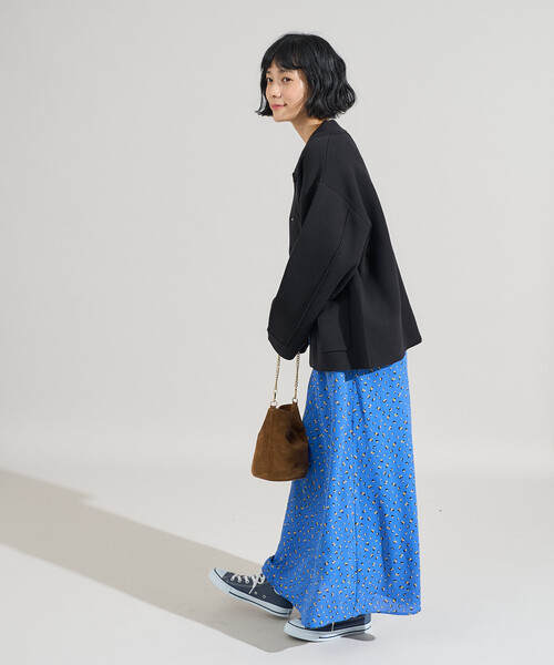 FREAK'S STORE(フリークスストア)の「小花柄セミフレアスカート(スカート・レディース・ブラック/ブルー・フリ-)」の13枚目の写真