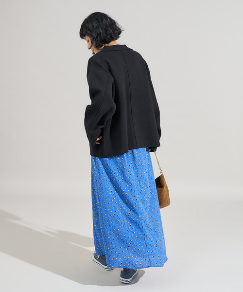 FREAK'S STORE(フリークスストア)の「小花柄セミフレアスカート(スカート・レディース・ブラック/ブルー・フリ-)」の14枚目の写真