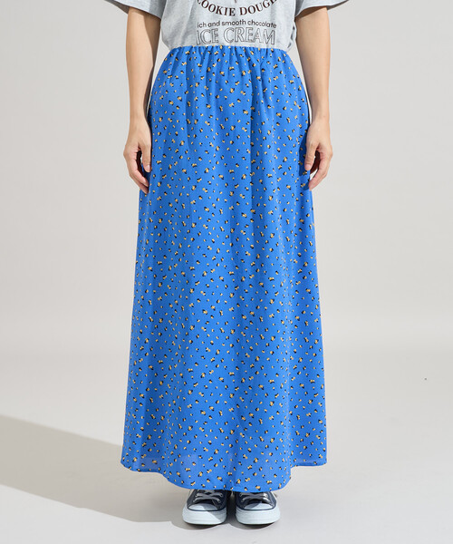 FREAK'S STORE(フリークスストア)の「小花柄セミフレアスカート(スカート・レディース・ブラック/ブルー・フリ-)」の19枚目の写真