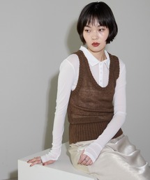 leimn | モヘアタッチディープUネックニットベスト(ベスト)