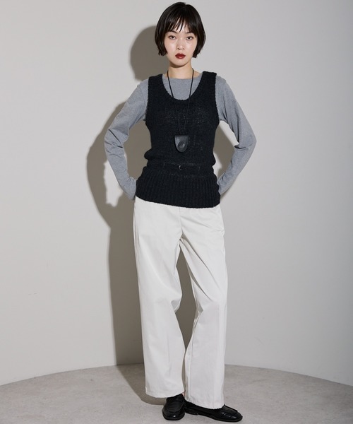 leimn（レイムン）の「モヘアタッチディープUネックニットベスト（ベスト・レディース・ブラック/ブラウン・M）」の15枚目の写真
