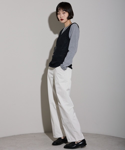 leimn（レイムン）の「モヘアタッチディープUネックニットベスト（ベスト・レディース・ブラック/ブラウン・M）」の19枚目の写真