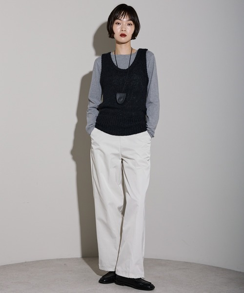 leimn（レイムン）の「モヘアタッチディープUネックニットベスト（ベスト・レディース・ブラック/ブラウン・M）」の20枚目の写真