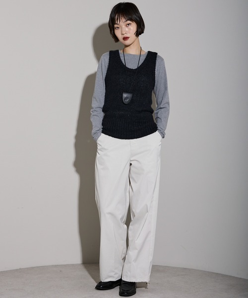 leimn（レイムン）の「モヘアタッチディープUネックニットベスト（ベスト・レディース・ブラック/ブラウン・M）」の21枚目の写真