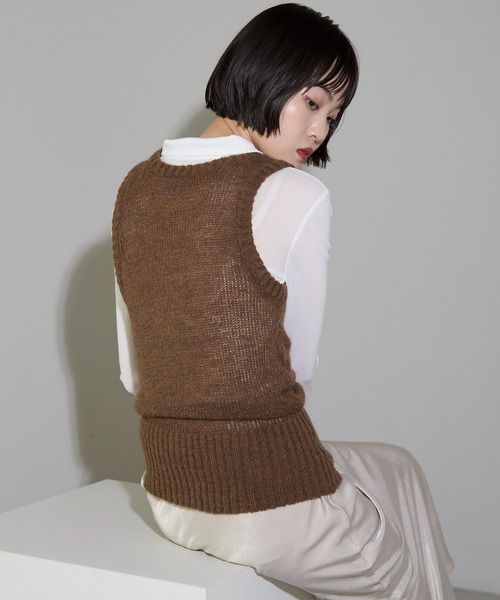 モヘアタッチディープUネックニットベスト（ベスト）｜leimn（レイムン