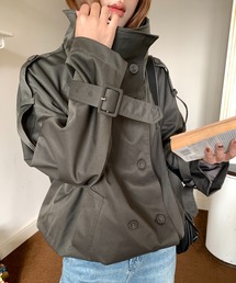 DIAVEL（ディアベル）の「【新色追加】韓国風ショートトレンチジャケット/スタンドカラーデザイン（トレンチコート）」