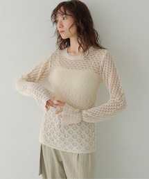 CLEIO | 【CLEIO】2WAY透かし編み袖フレアトップス 2WAY OPENWORK SLEEVE FLARE TOP/986-14612(カーディガン/ボレロ)