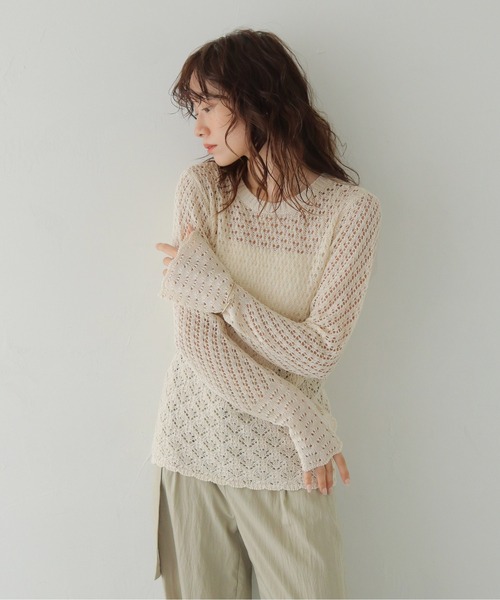 CLEIO(クレイオ)の「【CLEIO】2WAY透かし編み袖フレアトップス 2WAY OPENWORK SLEEVE FLARE TOP/986-14612(カーディガン/ボレロ・レディース・ブラック/アイボリー・FREE)」の18枚目の写真