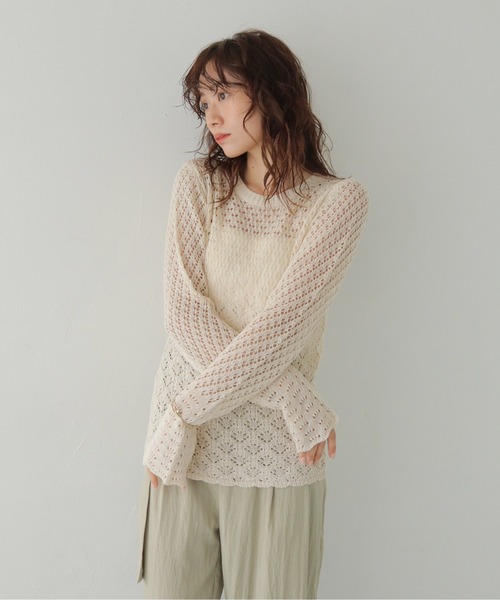 CLEIO(クレイオ)の「【CLEIO】2WAY透かし編み袖フレアトップス 2WAY OPENWORK SLEEVE FLARE TOP/986-14612(カーディガン/ボレロ・レディース・ブラック/アイボリー・FREE)」の13枚目の写真