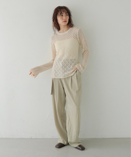 CLEIO(クレイオ)の「【CLEIO】2WAY透かし編み袖フレアトップス 2WAY OPENWORK SLEEVE FLARE TOP/986-14612(カーディガン/ボレロ・レディース・ブラック/アイボリー・FREE)」の20枚目の写真