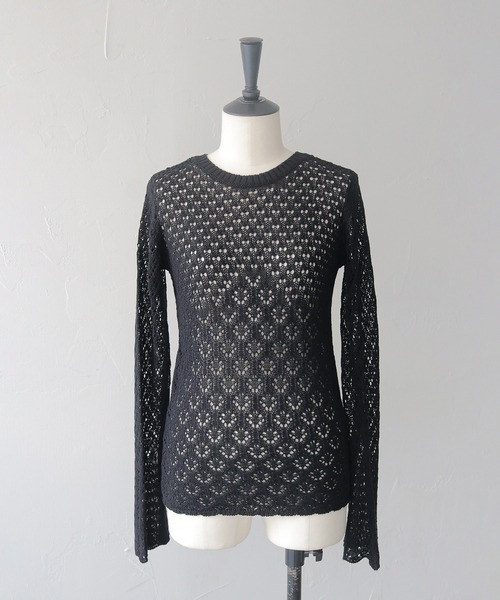 CLEIO(クレイオ)の「【CLEIO】2WAY透かし編み袖フレアトップス 2WAY OPENWORK SLEEVE FLARE TOP/986-14612(カーディガン/ボレロ・レディース・ブラック/アイボリー・FREE)」の9枚目の写真